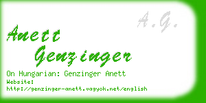 anett genzinger business card
